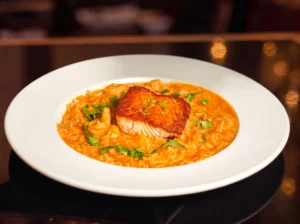 Creamy Rice with Salmon & Shrimp