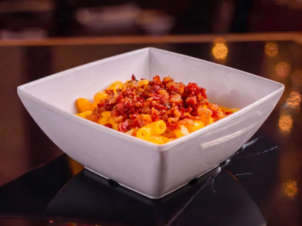 Mac’n Cheese with Bacon Bites - Premium Japanese Cuisine at Kingdom Sushi