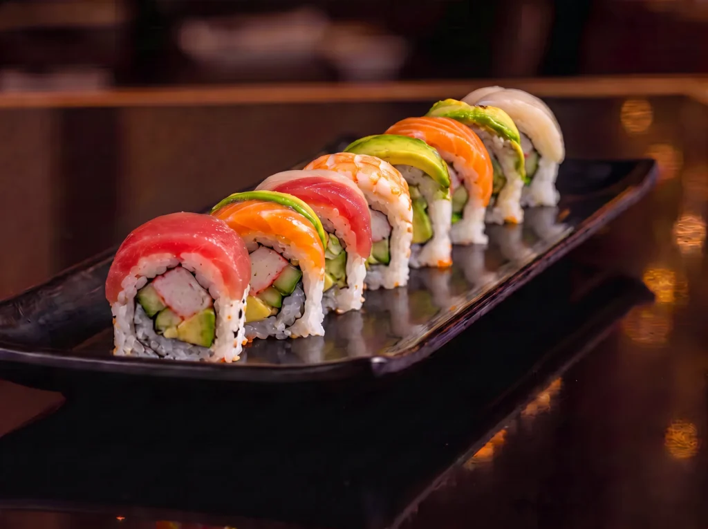 Rainbow Roll (8 pieces) - Premium Japanese Cuisine at Kingdom Sushi