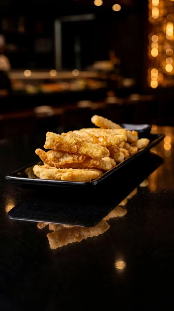 Tilapia Bites at Kingdom Sushi — crispy fried tilapia bites served as an appetizer