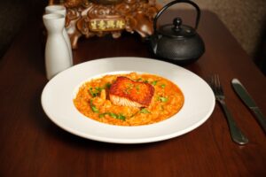 Creamy Rice with Salmon & Shrimp